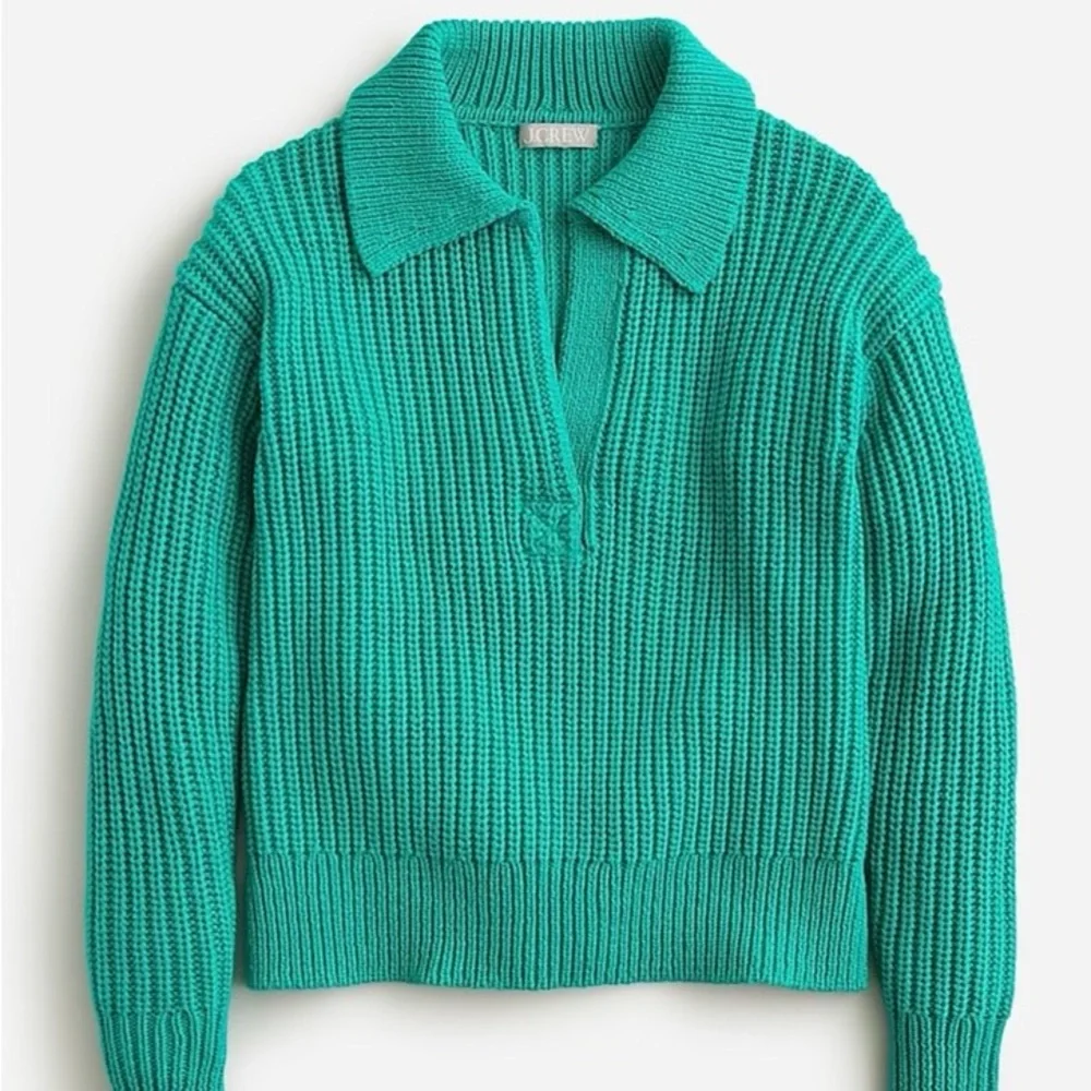 J.Crew Ribbed Cotton Johnny Collar Sweater Polo (NEW WITH TAGS) - Picture 2 of 11